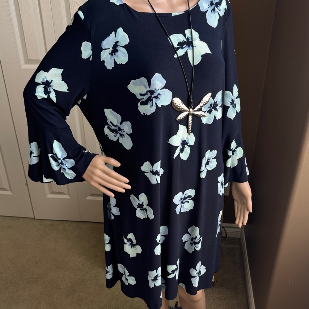 New without tags, Tommy Hilfiger Navy and Light Blue Floral Dress